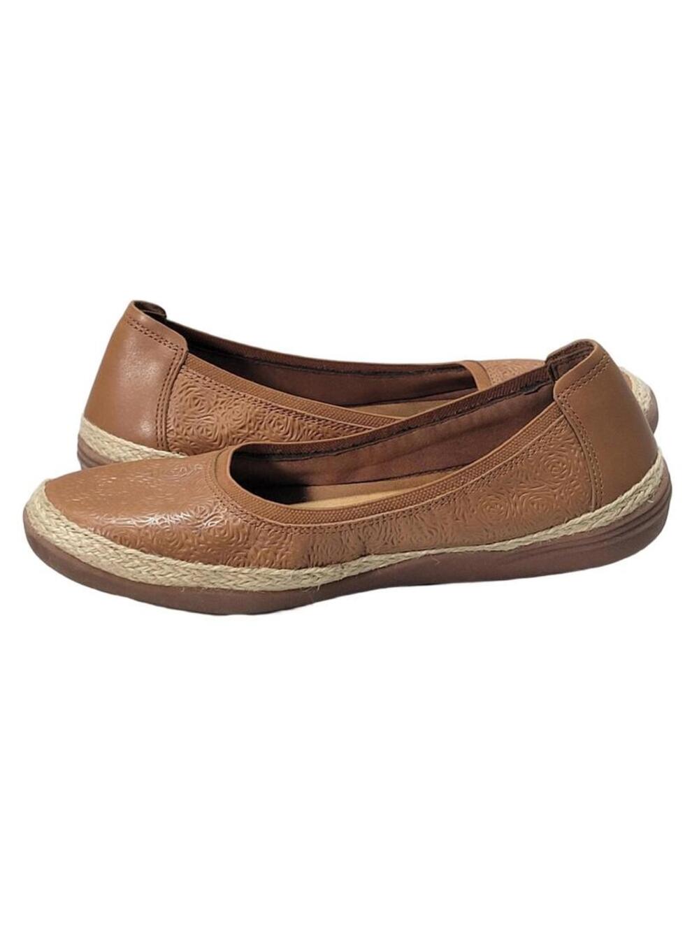 Clarks Originals Womens Elaina Rae Tan Camel Leather Ballet Flats Size 8.5 M - Picture 6 of 16